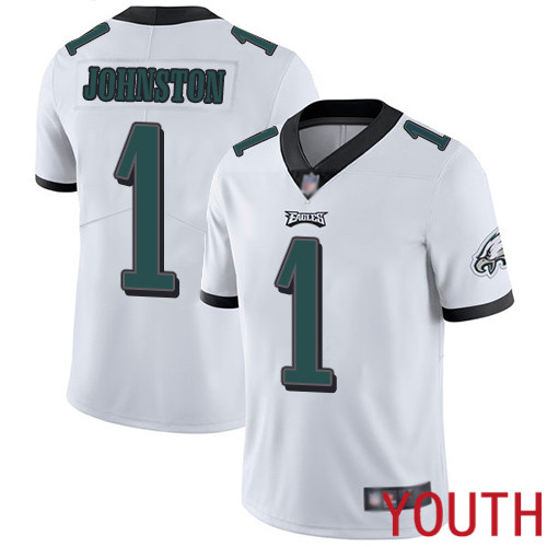 Youth Philadelphia Eagles #1 Cameron Johnston White Vapor Untouchable NFL Jersey Limited Player Football